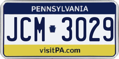 PA license plate JCM3029