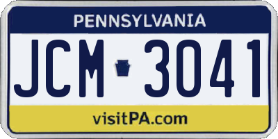 PA license plate JCM3041