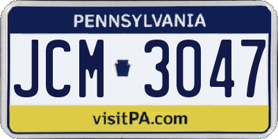PA license plate JCM3047