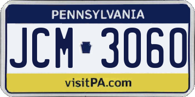PA license plate JCM3060