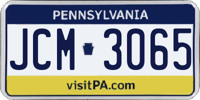 PA license plate JCM3065