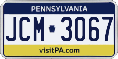 PA license plate JCM3067