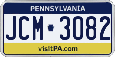 PA license plate JCM3082