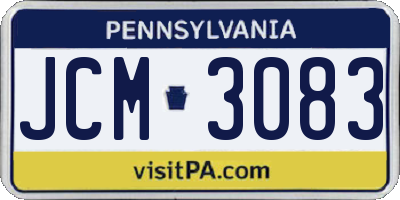 PA license plate JCM3083