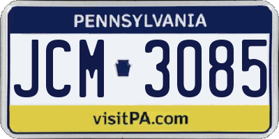 PA license plate JCM3085