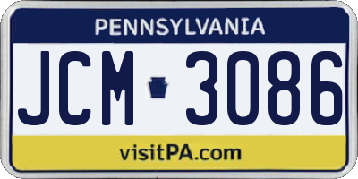PA license plate JCM3086