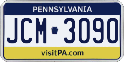 PA license plate JCM3090