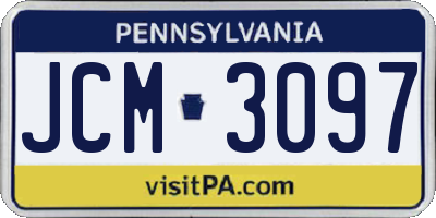 PA license plate JCM3097