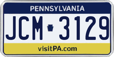 PA license plate JCM3129