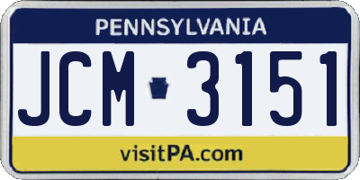 PA license plate JCM3151