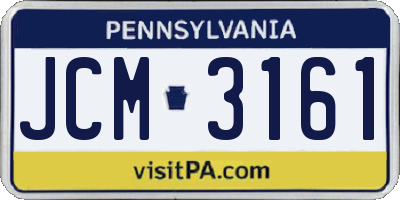 PA license plate JCM3161