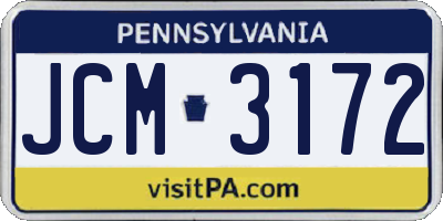 PA license plate JCM3172