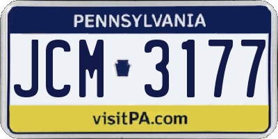 PA license plate JCM3177