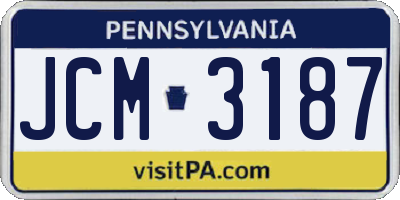 PA license plate JCM3187
