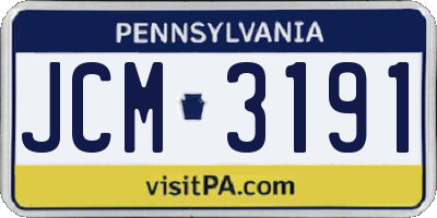 PA license plate JCM3191