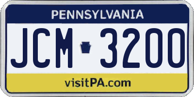 PA license plate JCM3200