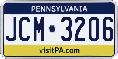 PA license plate JCM3206