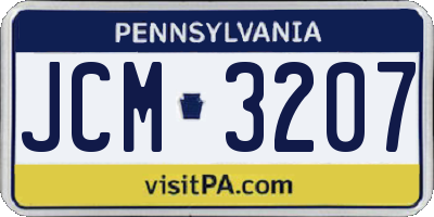 PA license plate JCM3207