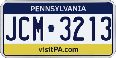 PA license plate JCM3213