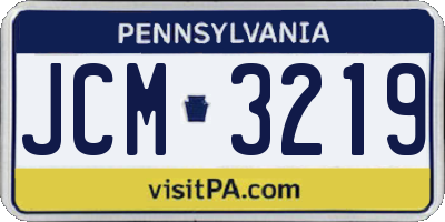 PA license plate JCM3219