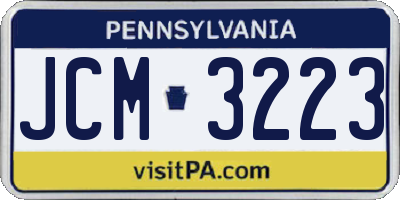 PA license plate JCM3223
