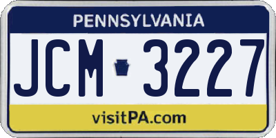 PA license plate JCM3227