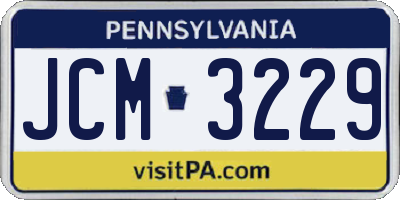 PA license plate JCM3229