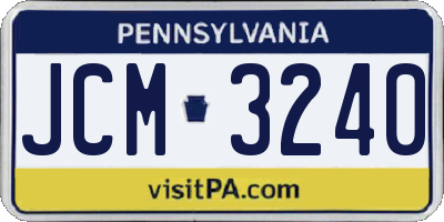 PA license plate JCM3240