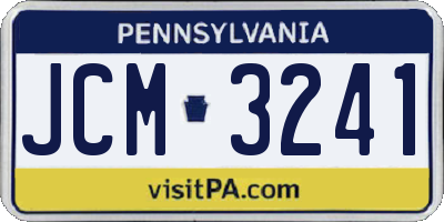 PA license plate JCM3241