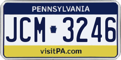 PA license plate JCM3246