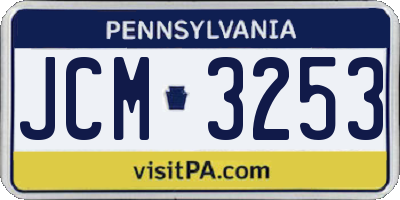 PA license plate JCM3253
