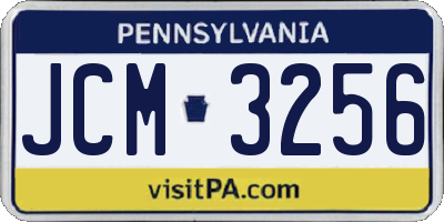 PA license plate JCM3256
