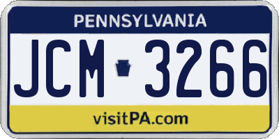 PA license plate JCM3266