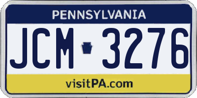 PA license plate JCM3276