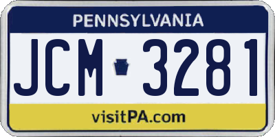 PA license plate JCM3281