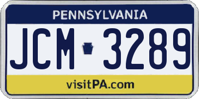 PA license plate JCM3289