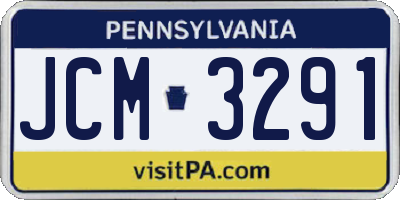 PA license plate JCM3291