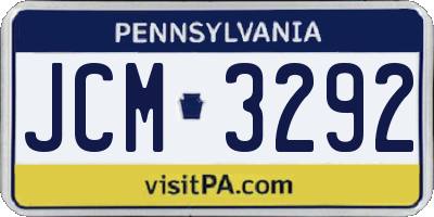 PA license plate JCM3292