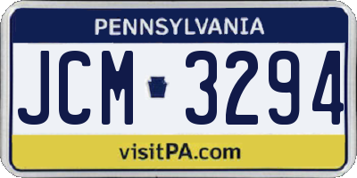 PA license plate JCM3294