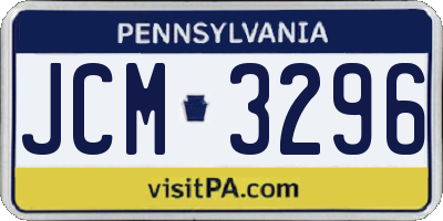 PA license plate JCM3296