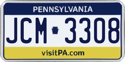 PA license plate JCM3308