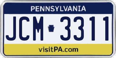 PA license plate JCM3311