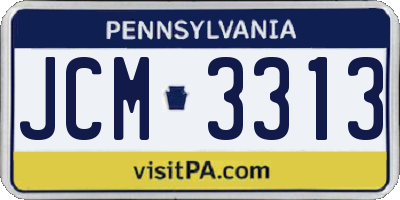 PA license plate JCM3313