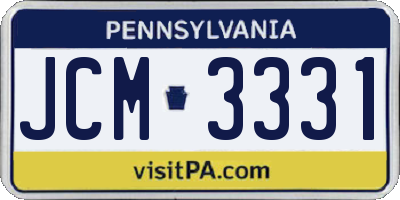 PA license plate JCM3331