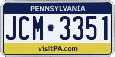 PA license plate JCM3351