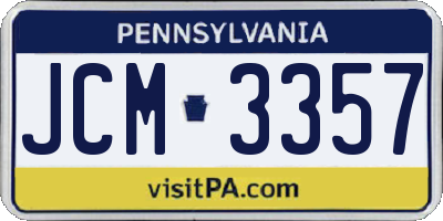 PA license plate JCM3357