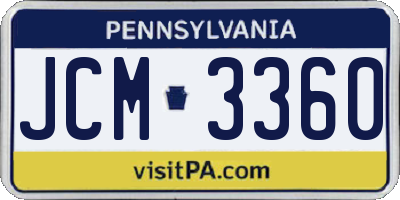 PA license plate JCM3360