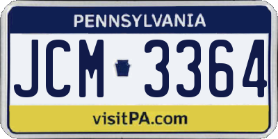 PA license plate JCM3364