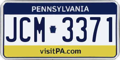 PA license plate JCM3371