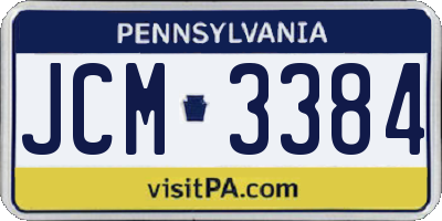 PA license plate JCM3384